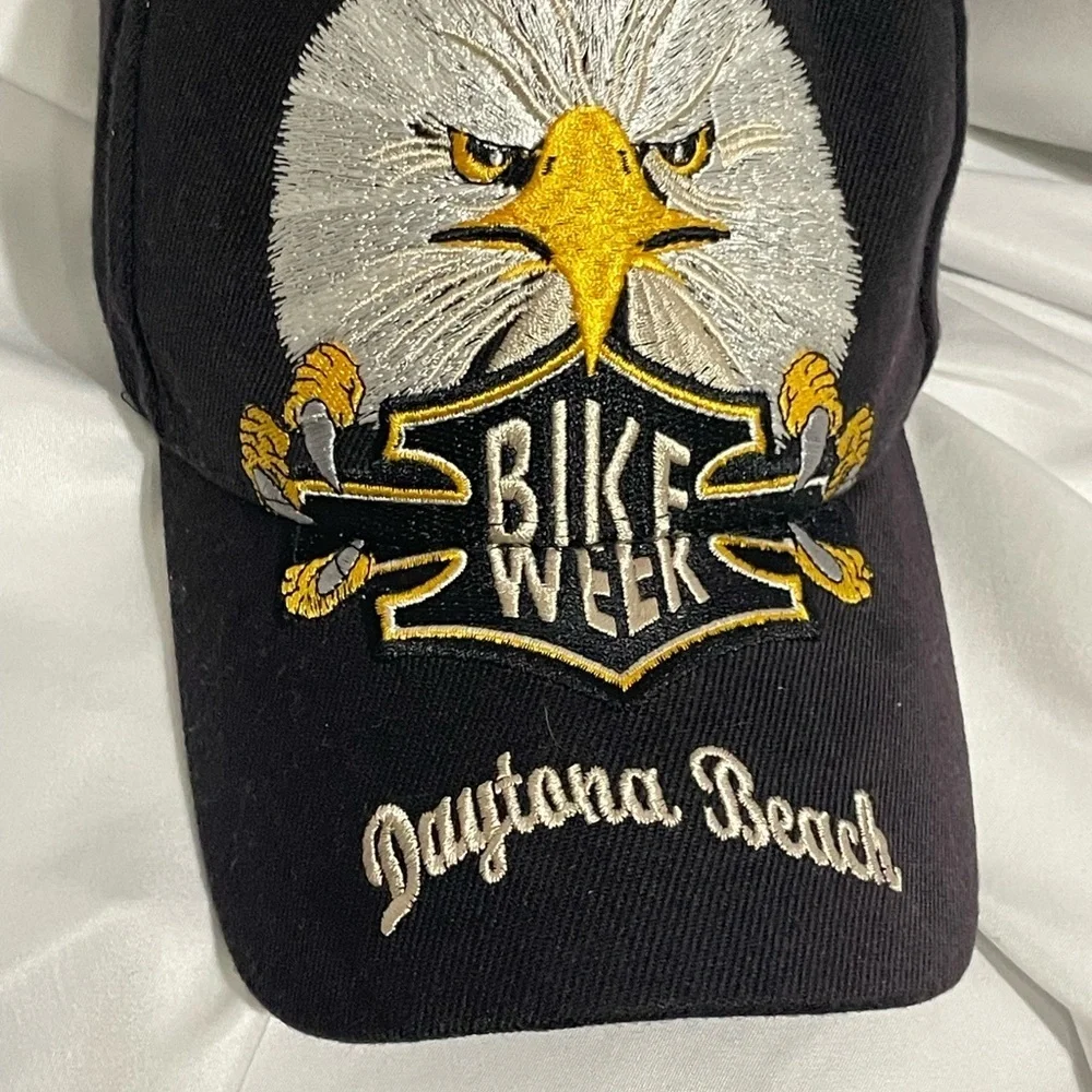 Daytona Beach Bike Week Black with Eagle and Claws Embroidered Cap